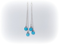 BO pendantes 2 perles turquoise