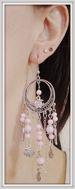 BO pendantes perles rose
