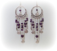 BO pendantes perles violet