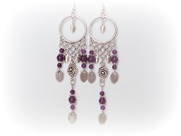 BO pendantes perles violet