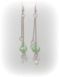 BO pendantes perles vert clair