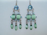 BO pampilles et strass turquoise