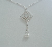 Collier strass double carré