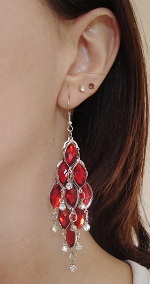 BO strass cascade rouge
